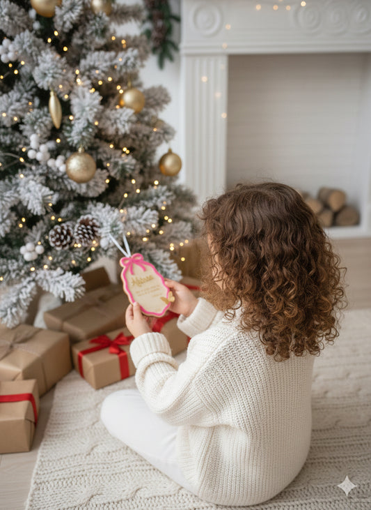 Personalized Christian Ornament with Name and Bible Verse Custom Colors Scripture and Message 4.5×5 Handmade Keepsake