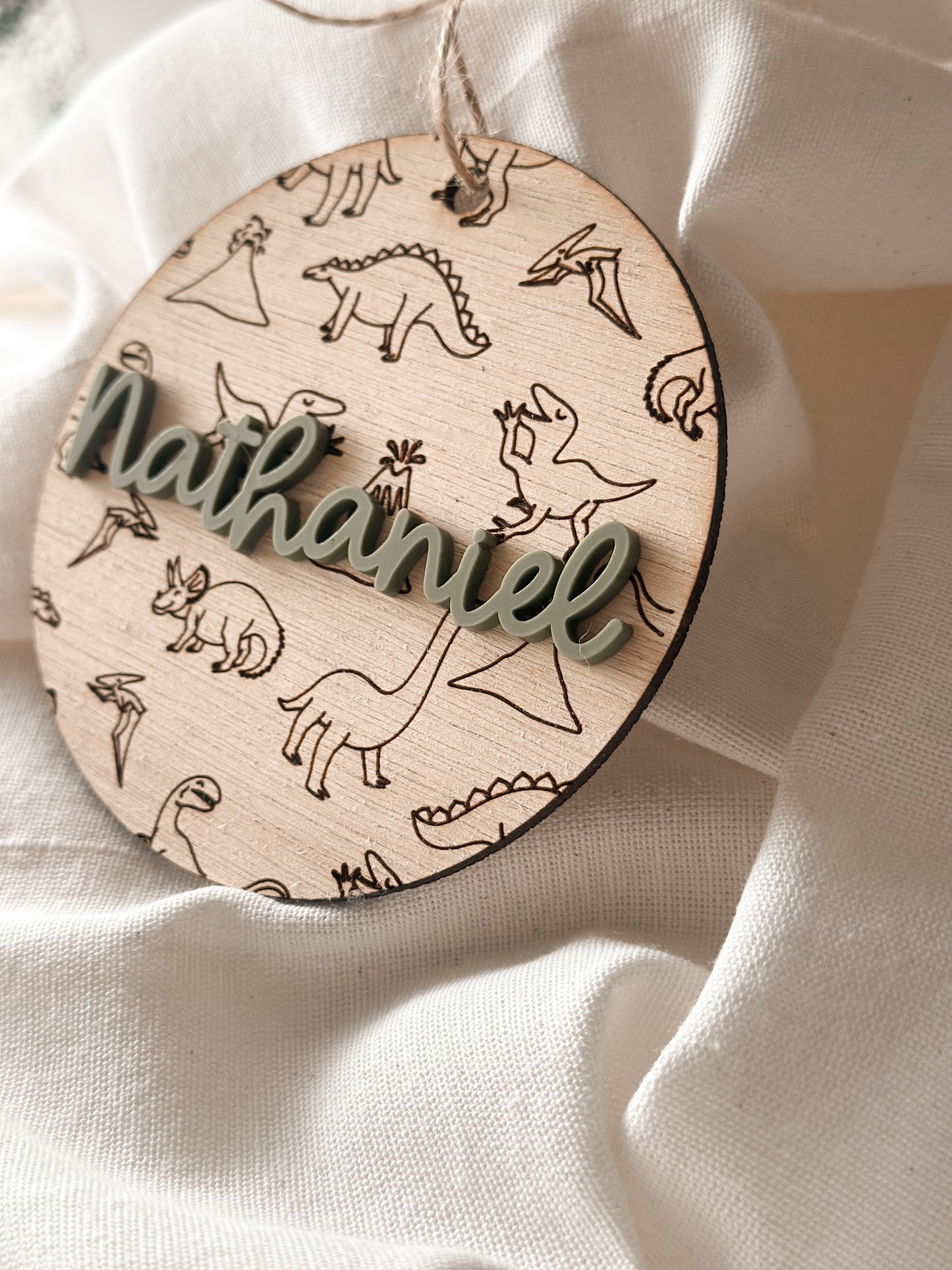 Personalized Dinosaur Wooden Ornament