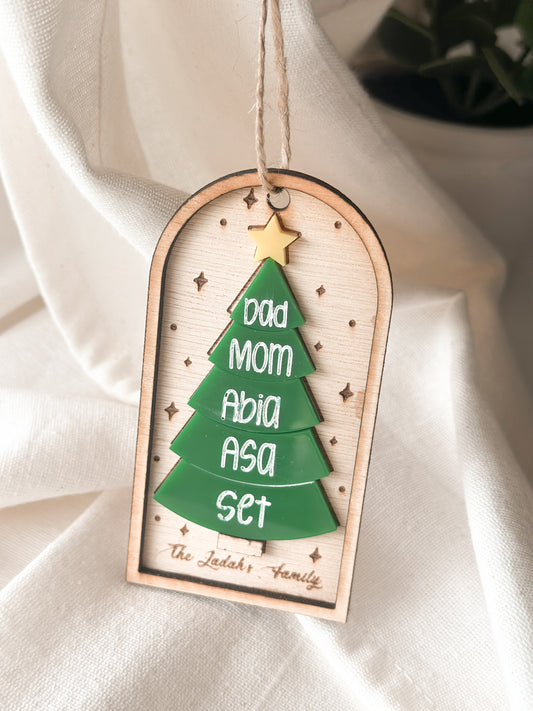 Personalized Christmas Ornament, Custom Family Tree