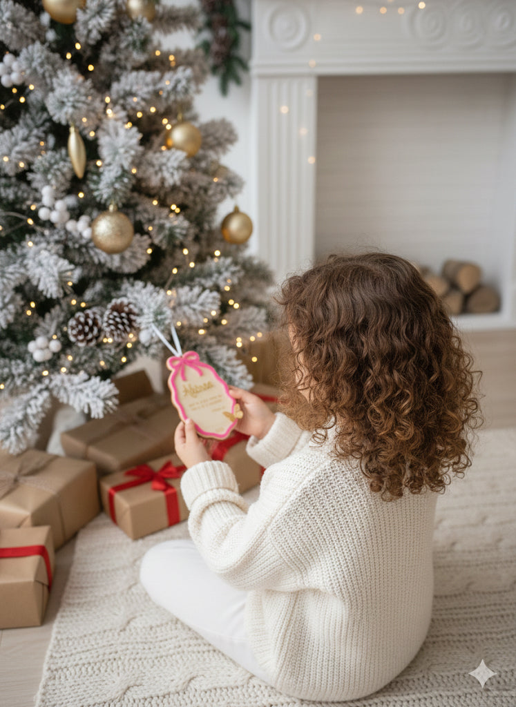 Personalized Christian Ornament with Name and Bible Verse Custom Colors Scripture and Message 4.5×5 Handmade Keepsake